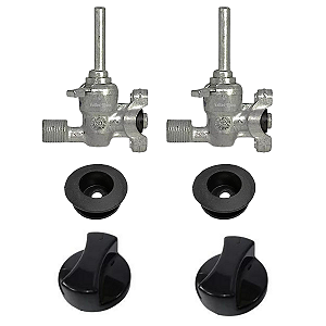 2 Registro + 2 Vedação + 2 Botão Fogão Cooktop Fischer
