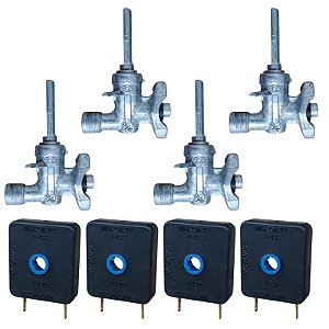 Registro + Interruptor Cooktop Fogão Fischer | 4 Cada