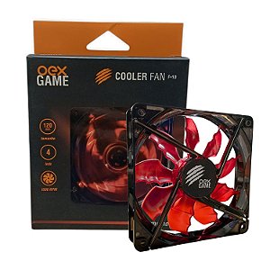 Ventoinha Cooler Fan 4 Led Vermelho Oex Game Para PC F10