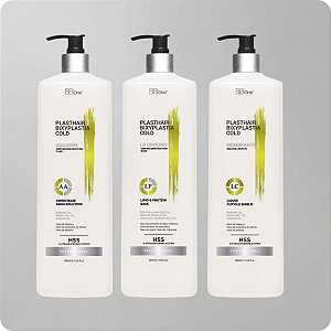 Kit de Tratamento Bixyplastia Cold Plástica dos Fios a Frio BB One PRO - 3 Passos - 1000ml