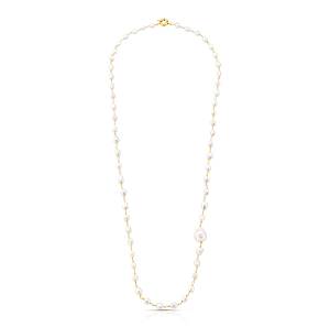 COLAR LONGO VINTAGE PEARL DOURADO/PEROLA BRANCA