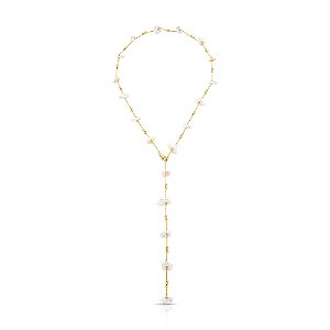 COLAR PLATE PEARL DOURADO/PEROLA BRANCA