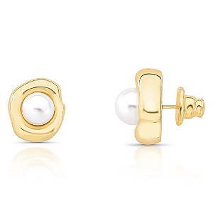 BRINCO OYSTER GLOW DOURADO/PEROLA BRANCA