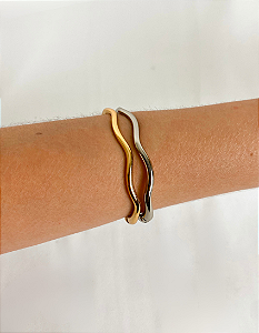 BRACELETE ONDULADO FINO DOURADO