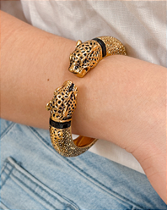 BRACELETE ONÇA DOURADO COM PRETO