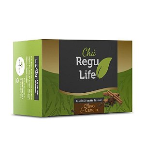 Chá Regu Life Cravo e Canela - 30 Sachês Bem Estar Life