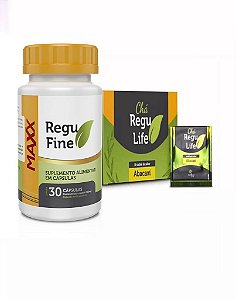 Regu Fine Maxx Termogênico 7x mais potente + Chá 30 sachês Abacaxi Bem Estar Life