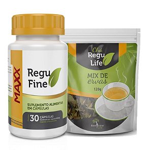 Regu Fine Maxx Termogênico 7x mais potente + Chá Regu Life pacote Bem Estar Life