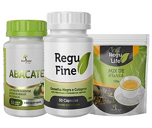 Regu Fine + Óleo de Abacate + Chá Regu life pacote - Trio Emagrecedor forte Bem Estar Life