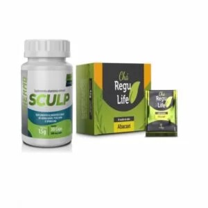 SCULP THERMO + Chá Regulife 30 saches ABACAXI - Potente Acelerador de Metabolismo 12 x mais resultados Bem Estar Life