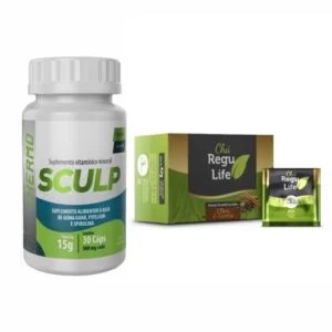 SCULP THERMO + Chá Regulife 30 saches cravo e canela -Combo Emagrecedor - Potente Acelerador de Metabolismo 12 x mais resultados.