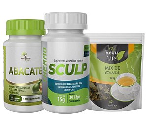 Sculp thermo + Oleo de Abacate + Chá Regulife - Trio Emagrecedor 12x mais forte Bem Estar Life