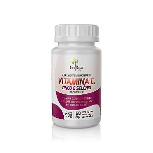 Vitamina C, Zinco e Selênio 1650 mg cada caps. - 60 caps Bem Estar Life