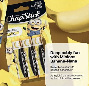 Kit Balm: Chapstick Minnions ( Sabor: Banana ) - pronta entrega