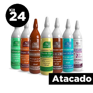 Kit 24 Ampolas de Tratamento Capilar Lattans 10ml - Vitaminas, Óleos e Reparadores