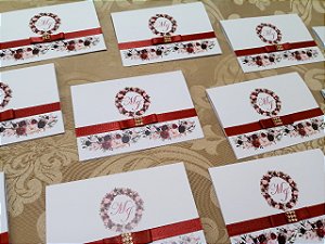 Convite Casamento Floral Marsala
