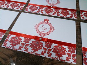 Convite Casamento Arabesco Vermelho