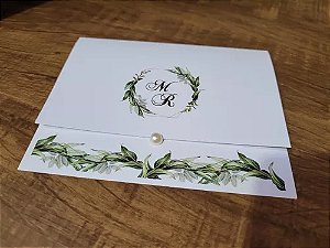 Convite Casamento Folhas Verdes