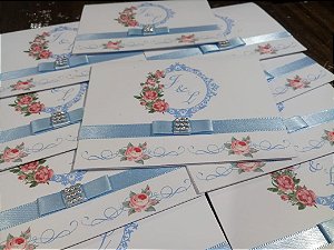 Convite Casamento Azul Serenity Floral 3