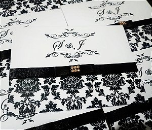 Convite Arabesco Preto e Branco