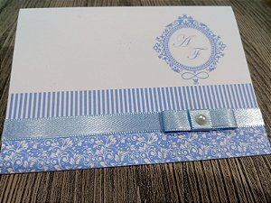 Convite Casamento Azul Serenity Arabesco