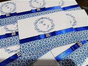 Convite Arabesco Azul Royal