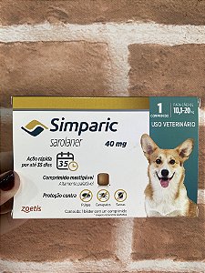 Simparic 40mg para Cães 10,1 a 20 kg 1 comprimido