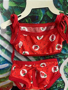 Roupa Bíquini Morango Vermelha M