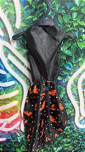 Roupa Vestido Halloween Morcegos Vermelhos M