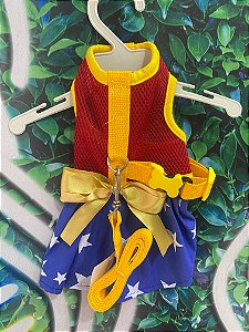 Roupa Vestido Com Guia Mulher-maravilha P