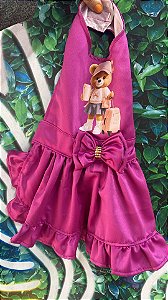 Vestido Pet Rosa Escuro Ursinho M