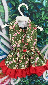 Vestido Pet Detalhes de Natal M
