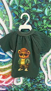 Camisa Pet Verde Estampa Urso G