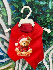 Colete Pet Natalino Estampa Ursinho M