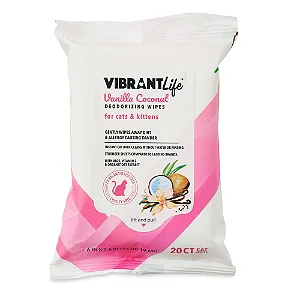 Vibrant Life Lenços umidecidos para Gatos aroma de baunilha e coco