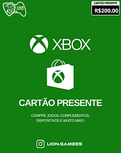 Xbox Live R$200 Reais - Código Digital