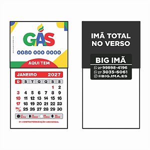 1. Ímã com calendário 2026 - 50x40 mm - 1.000 un
