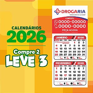 1. Ímã com calendário 2026 - 50x40 mm - 1.000 un