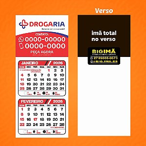 1. Ímã com calendário 2026 - 50x40 mm - 1.000 un