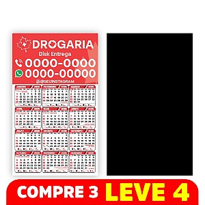 4. Ímã Calendário 2026 - Ímã total - 150x90 mm - 1.000 un