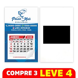 Ímã calendário folhinha 2026 - 150x90 mm