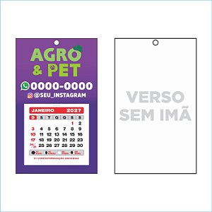 Calendário de parede sem ímã - 150x90 mm