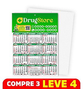 1. Calendário de parede sem Ímã - 300x200 mm