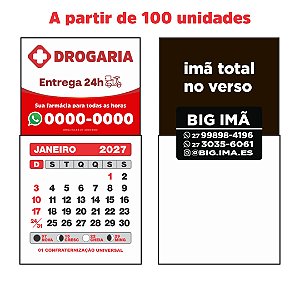 3. Ímã com calendário 2027 - 50x40 mm - 100 unidades
