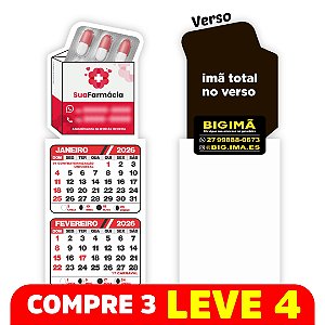 3. Ímã 57x47 mm - CORTE ESPECIAL + CALENDÁRIO 2026 - 1.000 un