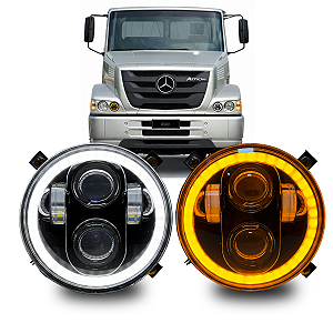 FARÓIS LED ANGEL EYES COM SUPORTES MB ATRON 1319 2324 1635