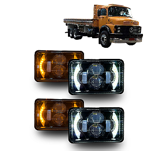 KIT 4 FARÓIS LED MB 1113 CARA PRETA P/ ADAPTAÇÃO