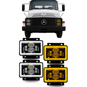 KIT 4 FARÓIS ANGEL LED MB 1113 CARA PRETA + SUPORTES INSTALAÇÃO