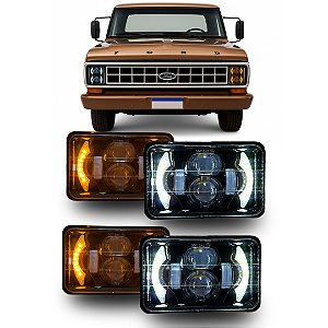 KIT 4 FARÓIS LED FORD F1000 F4000 4 FARÓIS