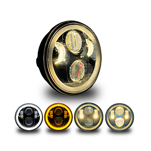FAROL LED 5,75 ANGEL 4300K LUZ AMARELA DRL E SETA